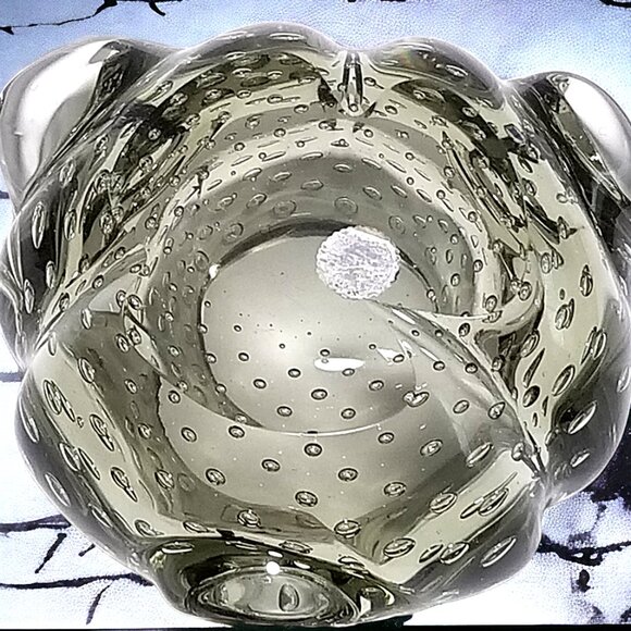 Italy Rare Murano Glass Bowl Barovier & Toso Bullicante Glass 60s - Picture 4 of 10